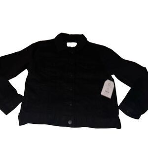 "NEW" Black denim jacket, ladies size small (4-6) by time and tru